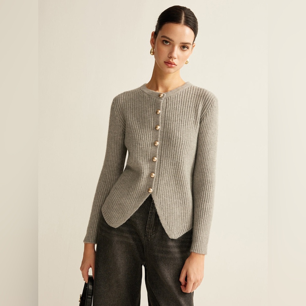 Button Down Split Cardigan